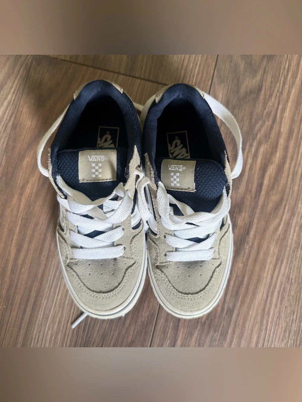 NWIT Vans Beige and Navy Suede Lace-Up Sneakers